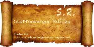 Staffenberger Róza névjegykártya